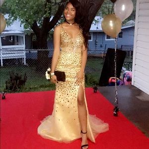 Gold Sequin Prom Dress